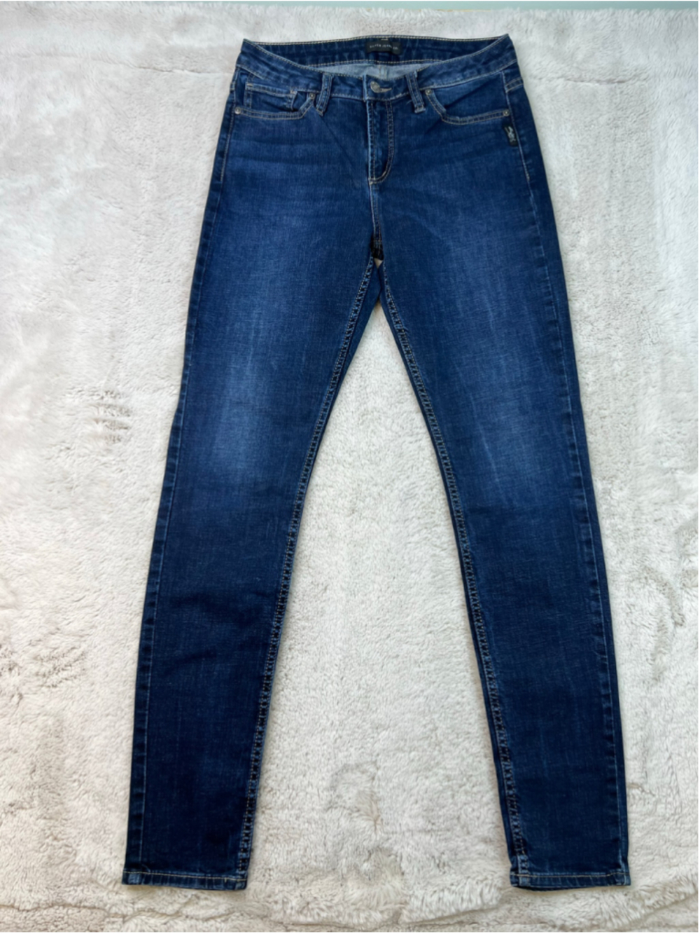 Silver Jeans Mazy Skinny Womens Size 29/31 Dark Blue Denim